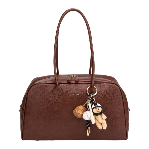 BORSA A SPALLA CON MANICO LUNGO E CHARM - immagine 3