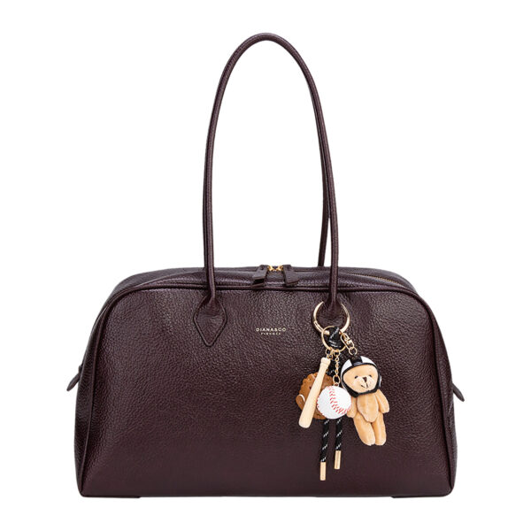 BORSA A SPALLA CON MANICO LUNGO E CHARM - immagine 5