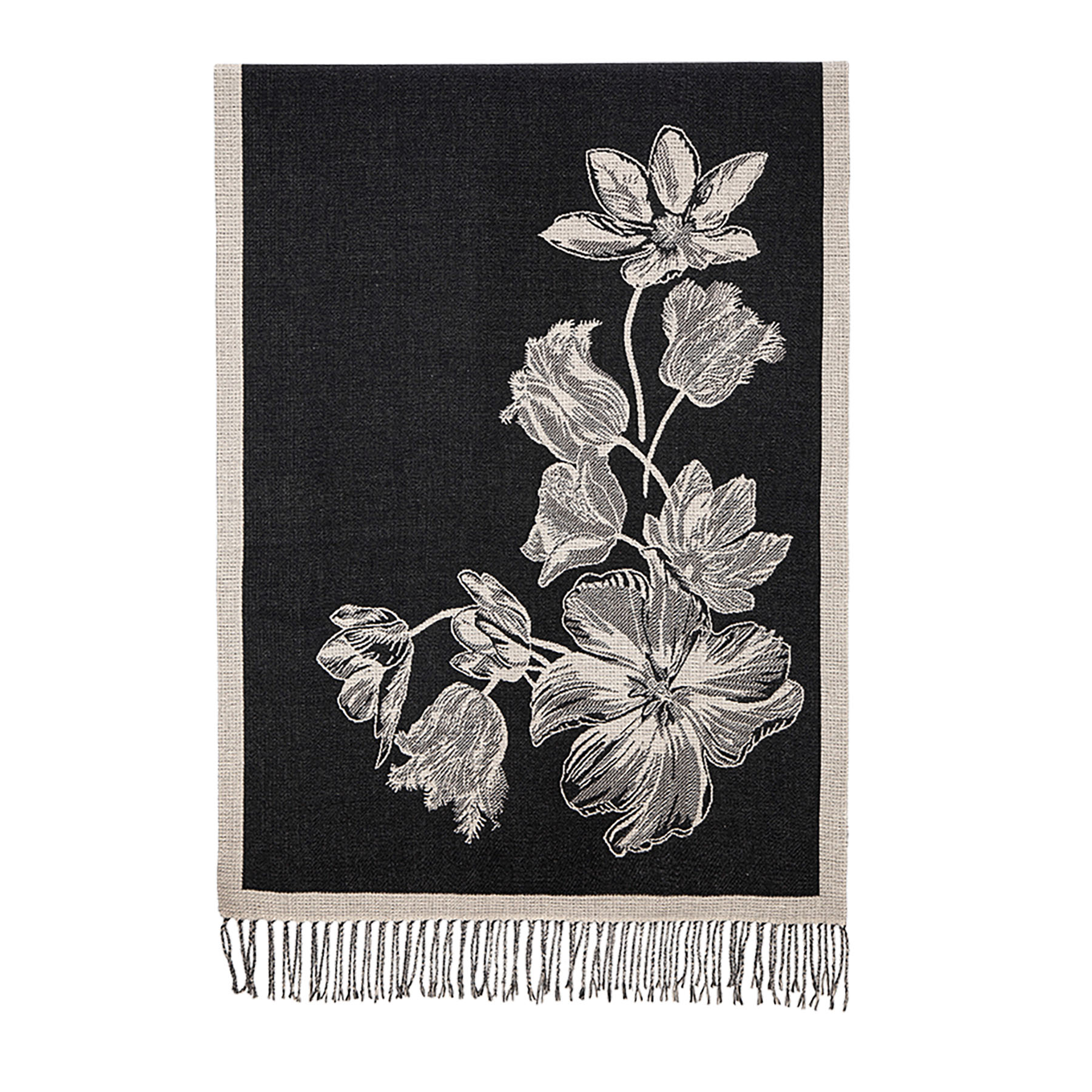 Sciarpa Grande Donna Joy To Wear Con Stampa Fiori Di Papavero - 180 X 100 Cm, Morbida E Leggera, Accessorio Moda, Regalo Ideale