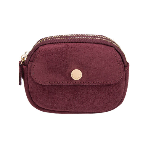 PORTAMONETE  CON DOPPIA TASCA SCAMOSCIATO