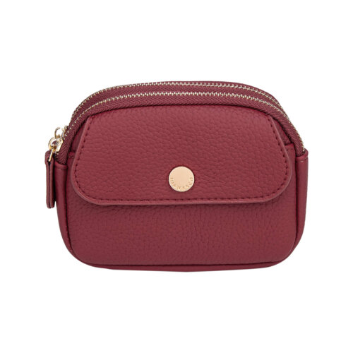 PORTAMONETE CON DOPPIA TASCA MARTELLATA RED