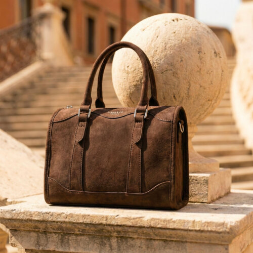 BAULETTO SCAMOSCIATO CON DOPPI MANICI