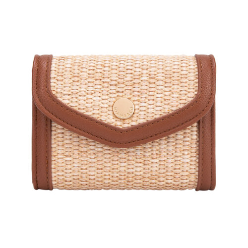 PORTAFOGLIO CON PATTINA STAMPA IN PAGLIA