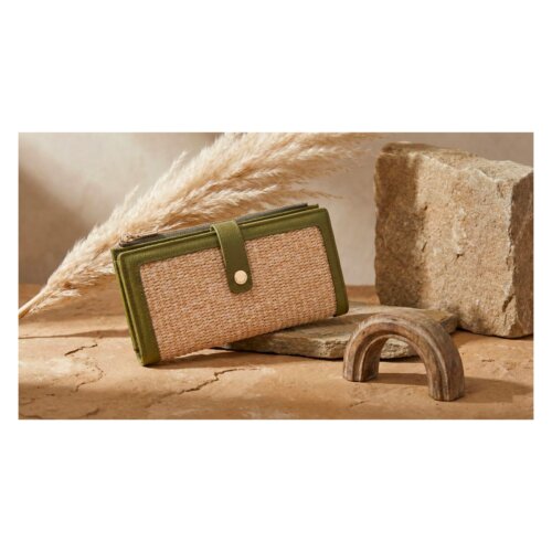 PORTAFOGLIO GRANDE STAMPA IN PAGLIA