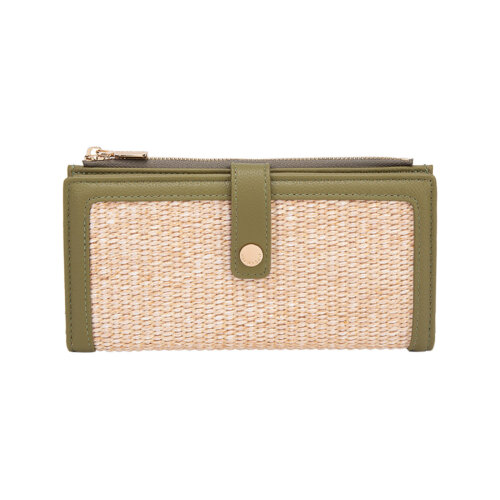 PORTAFOGLIO GRANDE STAMPA IN PAGLIA