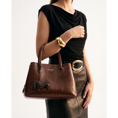 BORSA CON DOPPI MANICI EFFETTO VINTAGE CON CHARM