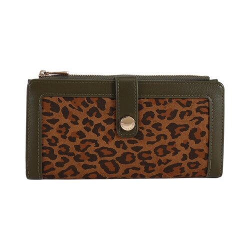 PORTAFOGLIO SOTTILE CON LINGUETTA STAMPA LEOPARDATO